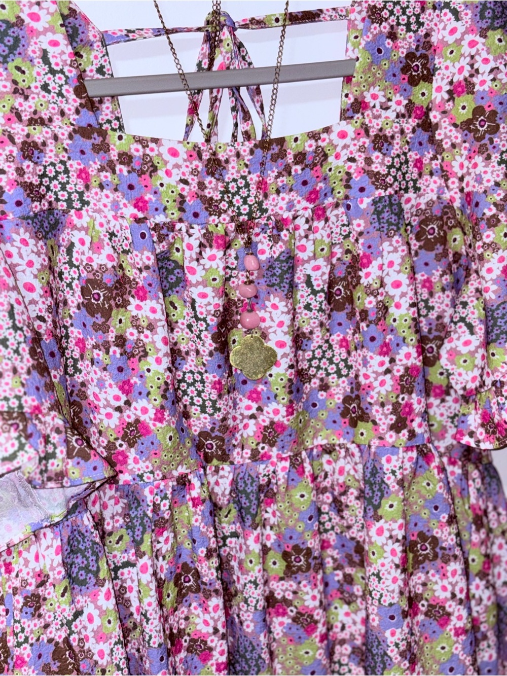 easel Floral Ruffle Mini Dress NWOT - Picture 4 of 7